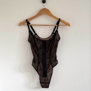 Elegant Black Lace Bodysuit